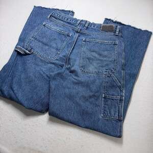Vintage Unionbay Y2K Baggy Carpenter Jeans Raw Hem Blue Size 32x34